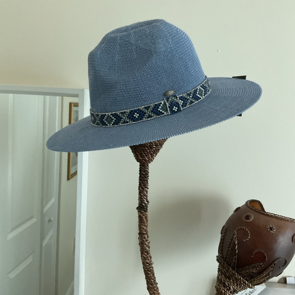 Denim NWT Fedora Hat with Aztec detail. $12 UVP 50+